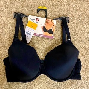 Secret Treasures 36D black nursing bra underwire breastfeeding maternity